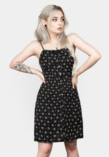 Sanfran Knopf Hoch Cami Mini Kleid