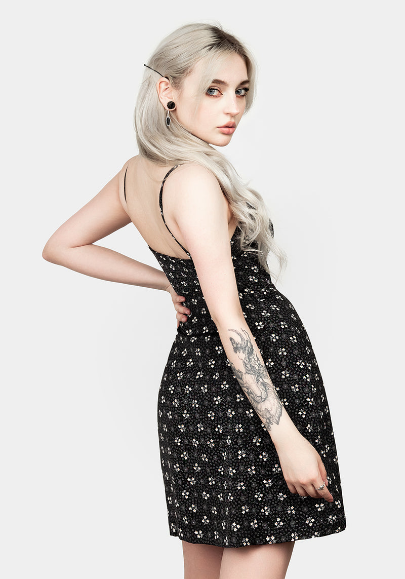 Sanfran Knopf Hoch Cami Mini Kleid