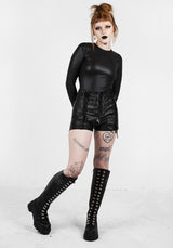 Mosh Kunst- Leder Spitze Hoch Shorts
