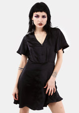 Damozel Passform Und Ausgestellt V Hals Mini Kleid
