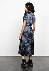 DRACONIC TIE DYE MIDI SKATER DRESS