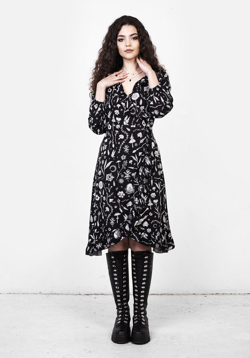 Hedgewitch Rüsche Wickel Above Knee Kleid