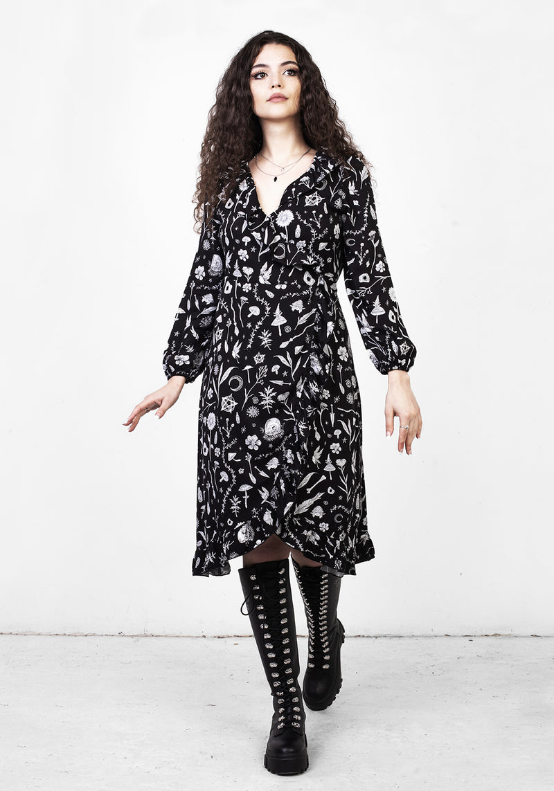 Hedgewitch Rüsche Wickel Above Knee Kleid