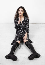 Hedgewitch Rüsche Wickel Above Knee Kleid