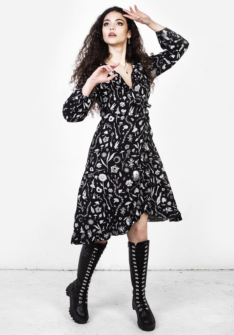 Hedgewitch Rüsche Wickel Above Knee Kleid