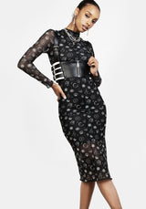 Euphoria Mesh Midi Kleid