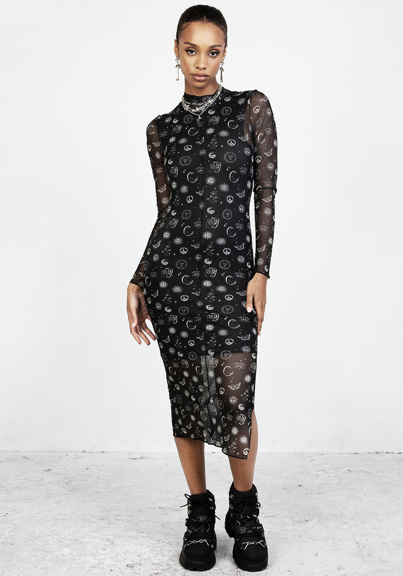 Euphoria Mesh Midi Kleid