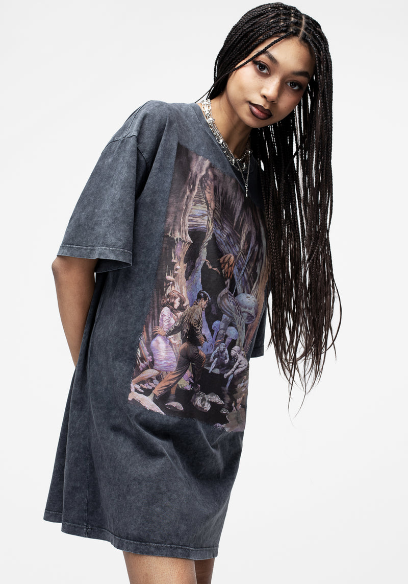 Frazetta Die Secret People Kurz Ärmel T-Shirt Kleid