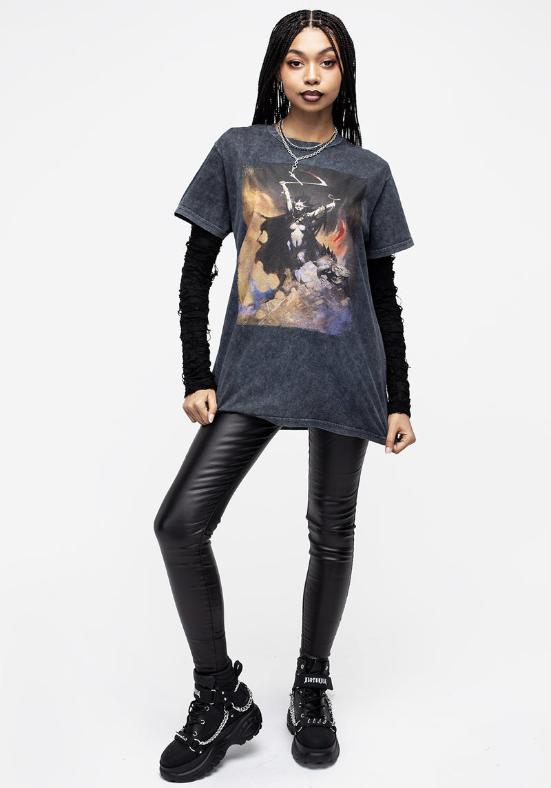 Frazetta Woman Mit Scythe Kurz Ärmel T-Shirt