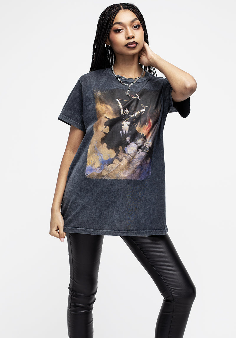 Frazetta Woman Mit Scythe Kurz Ärmel T-Shirt