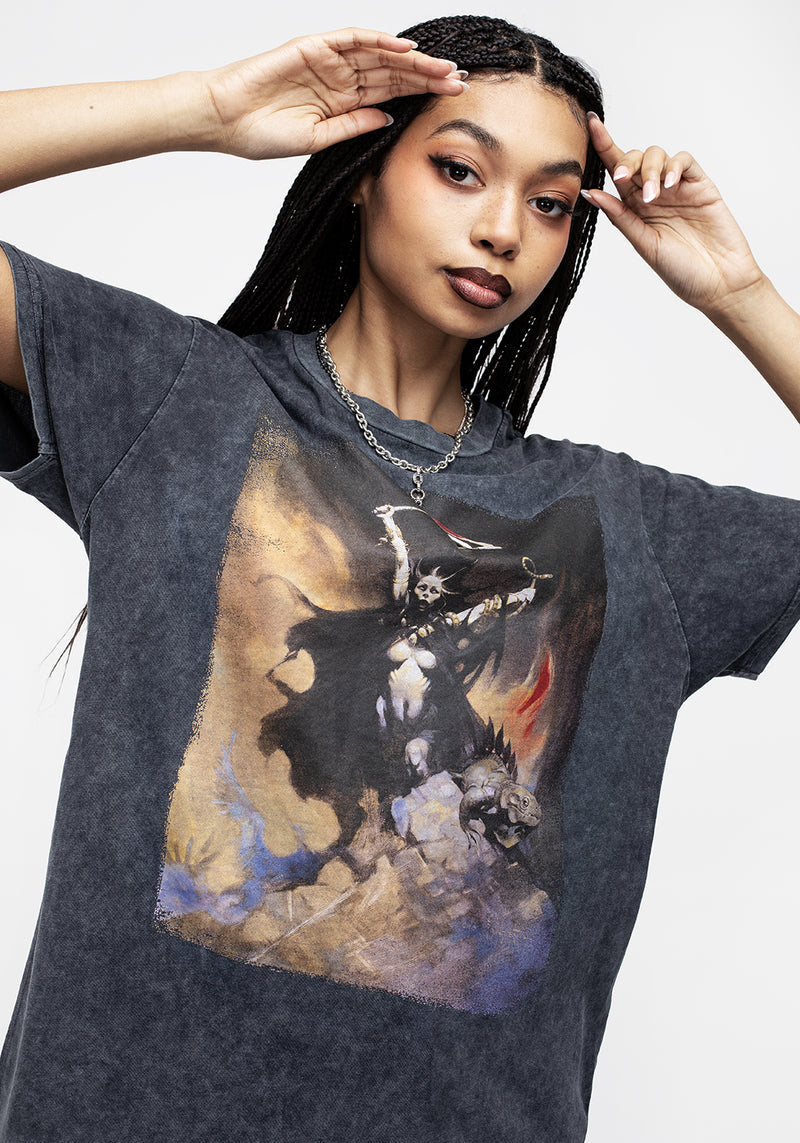 Frazetta Woman Mit Scythe Kurz Ärmel T-Shirt