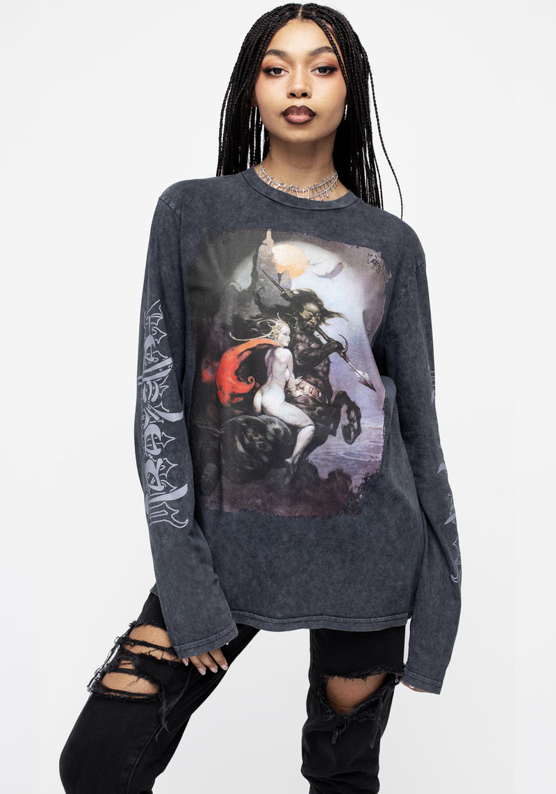 Frazetta Moonmaid Lang Ärmel T-Shirt