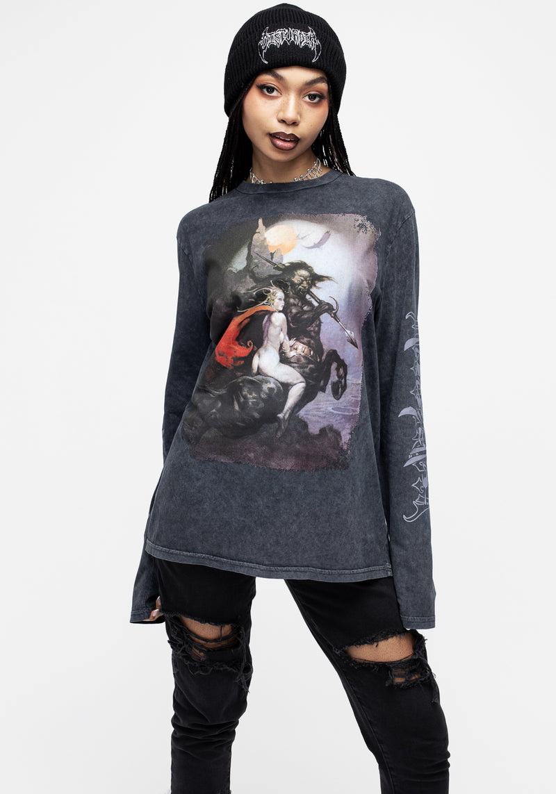 Frazetta Moonmaid Lang Ärmel T-Shirt