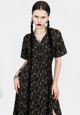 Gardenia Druck Knopf Runter Midaxi-Kleid Kleid