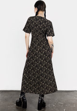 Gardenia Druck Knopf Runter Midaxi-Kleid Kleid