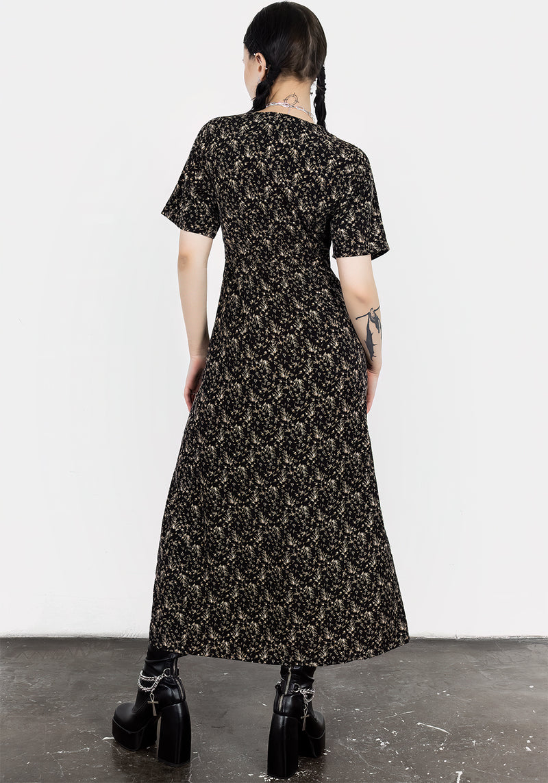 Gardenia Druck Knopf Runter Midaxi-Kleid Kleid