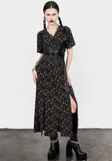 Gardenia Druck Knopf Runter Midaxi-Kleid Kleid