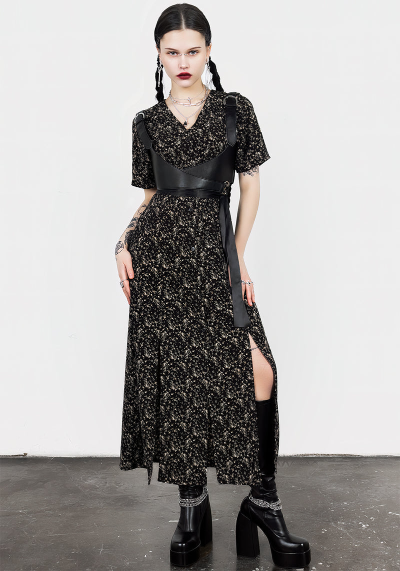 Gardenia Druck Knopf Runter Midaxi-Kleid Kleid