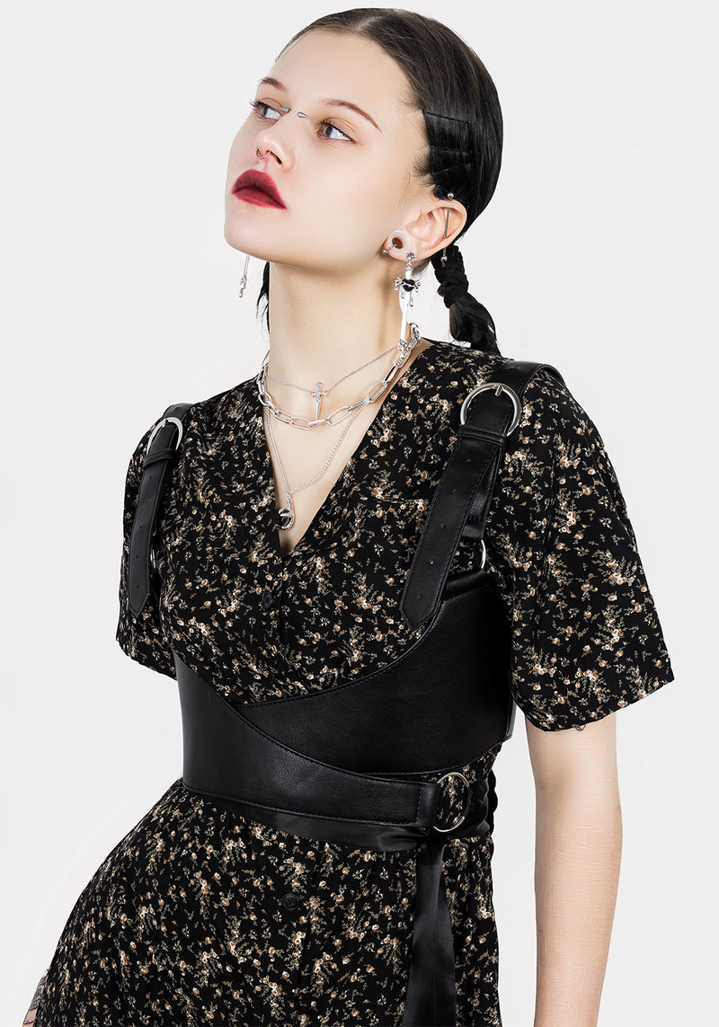 Gardenia Druck Knopf Runter Midaxi-Kleid Kleid