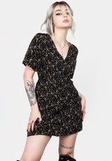 Gardenia Druck Knopf Runter Mini Kleid