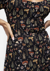 Luthien Puffärmel Ärmel Midi Kleid