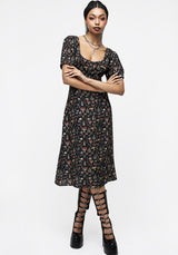Luthien Puffärmel Ärmel Midi Kleid