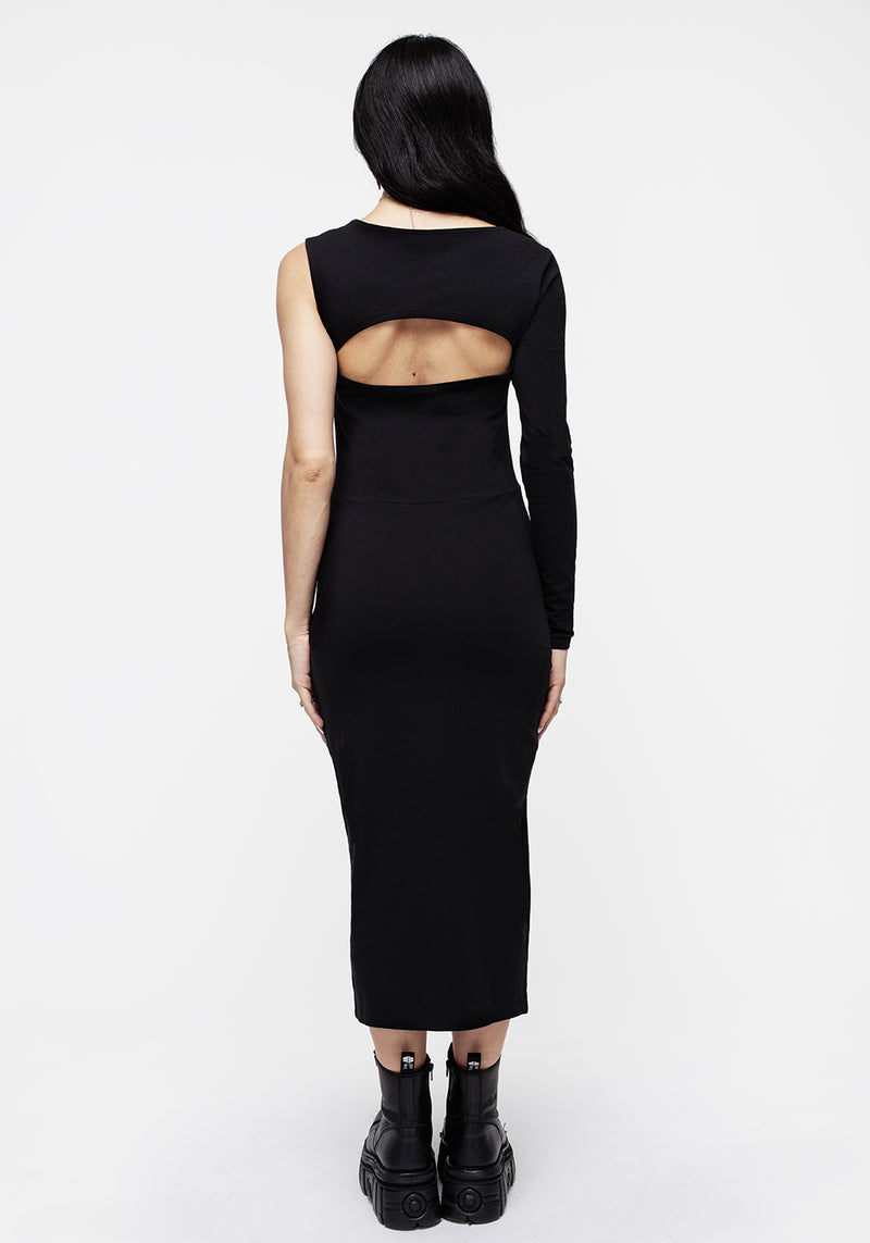 Eastwick One Schulter Geteilt Midi Körperbetont Kleid