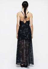 Bracken Transparent Chiffon Strappy Maxi Kleid