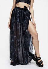 Bracken Transparent Chiffon Krawatte Taille Maxi Rock