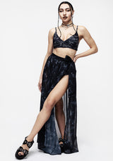 Bracken Transparent Chiffon Krawatte Taille Maxi Rock