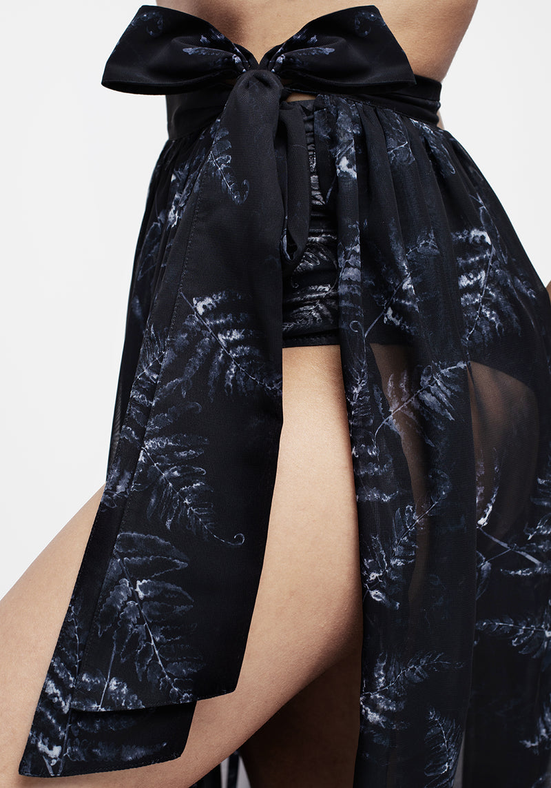 Bracken Transparent Chiffon Krawatte Taille Maxi Rock