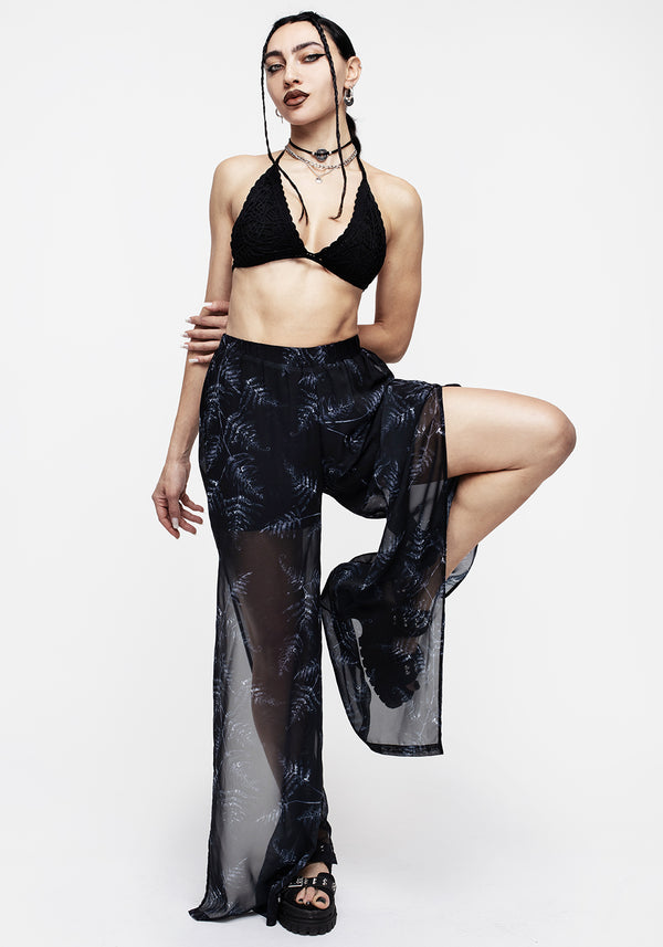 Bracken Transparent Chiffon Weit Bein Hosen