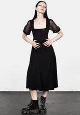 Ammit Midi Kleid Mit Transparent Ärmel