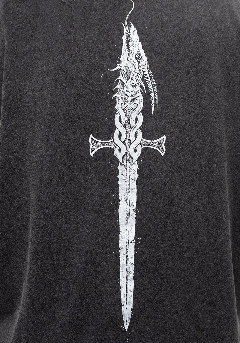 Kilgharrah Unisex Abgenutzt Säure Washed T-Shirt Kleid