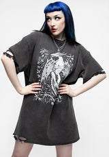 Kilgharrah Unisex Abgenutzt Säure Washed T-Shirt Kleid