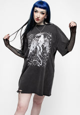 Kilgharrah Unisex Abgenutzt Säure Washed T-Shirt Kleid