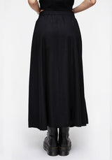 Maidenhair Knopf Runter Midi Rock - Mitternacht Schwarz