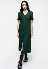 Realm Knopf Runter Midi Kleid - Grün