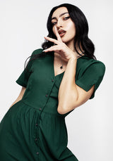 Realm Knopf Runter Midi Kleid - Grün