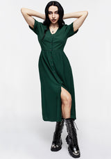 Realm Knopf Runter Midi Kleid - Grün