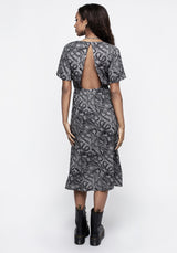 Ophidia Schlangen Druck Open Back Midi Kleid -