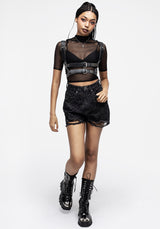 Venom Locker Abgenutzt Denim Shorts