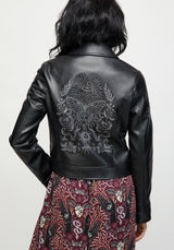 Elemental Bestickt Kunst- Leder Jacke