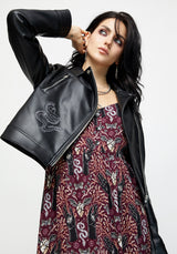 Elemental Bestickt Kunst- Leder Jacke