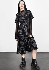 Zodiac Kurz Ärmel Midi Kleid