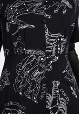 Zodiac Kurz Ärmel Midi Kleid