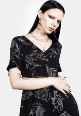 Zodiac Kurz Ärmel Midi Kleid
