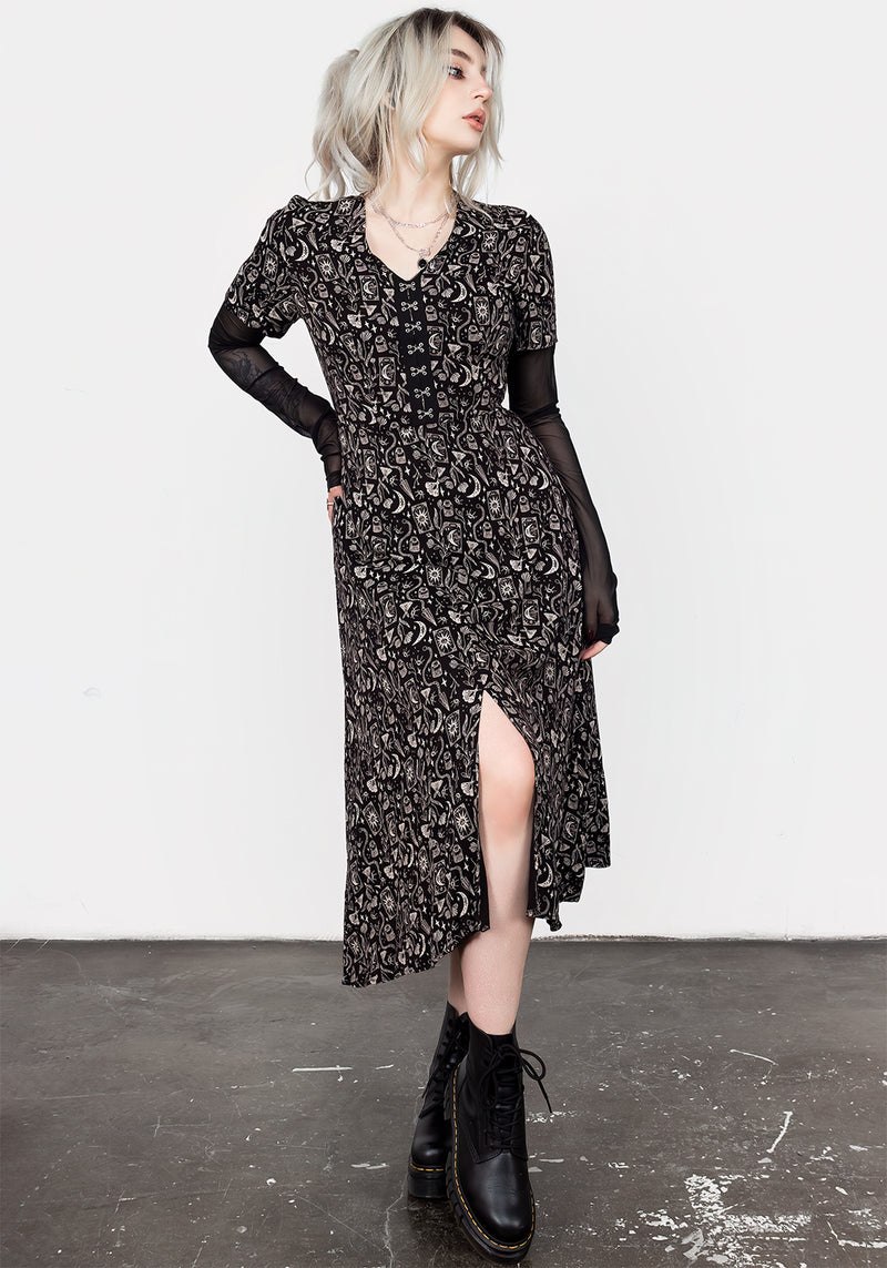 Craft V-Ausschnitt Midi Kleid