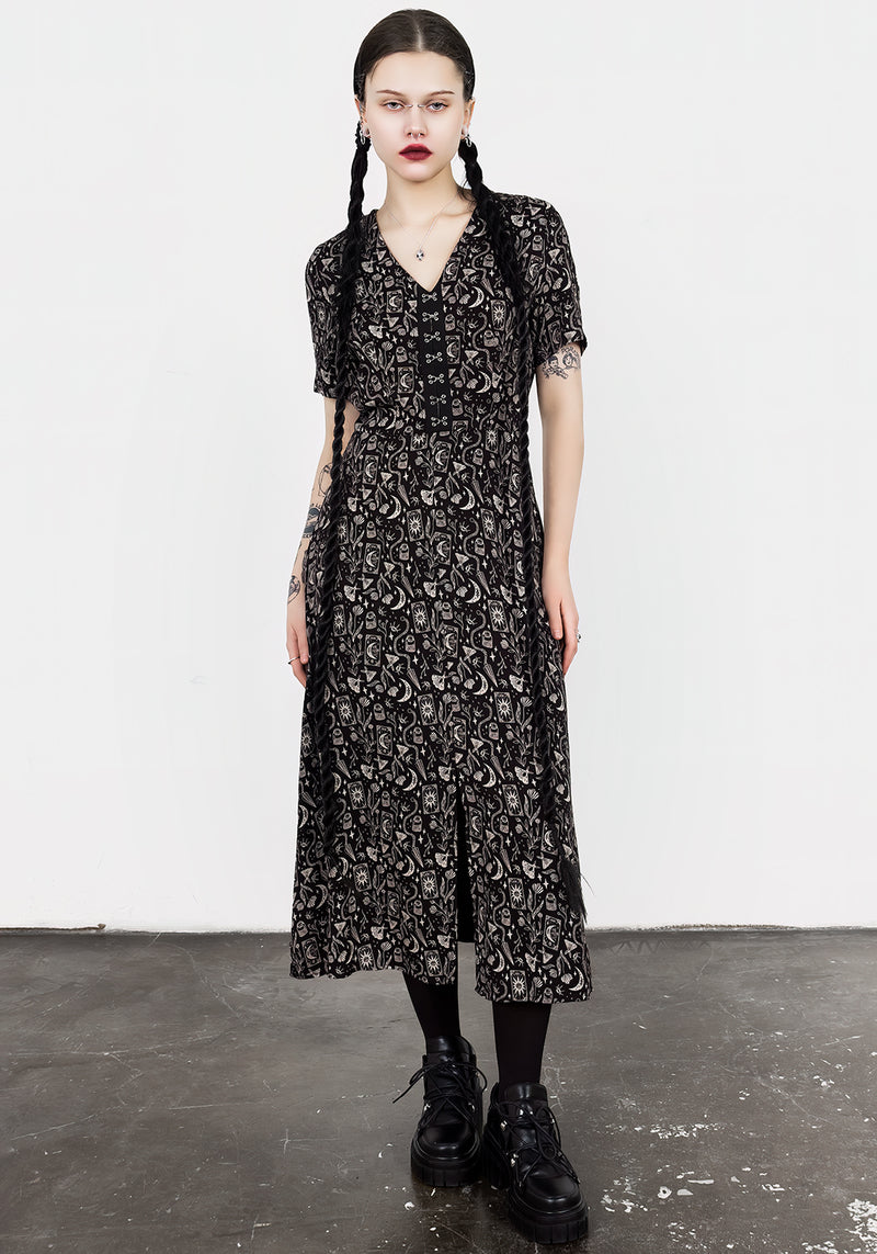 Craft V-Ausschnitt Midi Kleid
