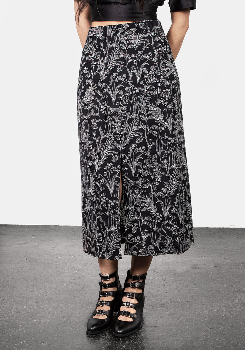 Siofra Stehkragen Wickel Blumenmuster Druck Rock